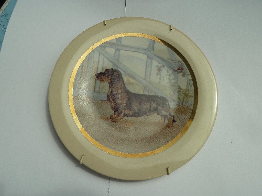 ZEER FRAAI BORDJE VAN TECKEL, Ophalen of Verzenden, Zo goed als nieuw, Hond of Kat, Beeldje of Figuurtje