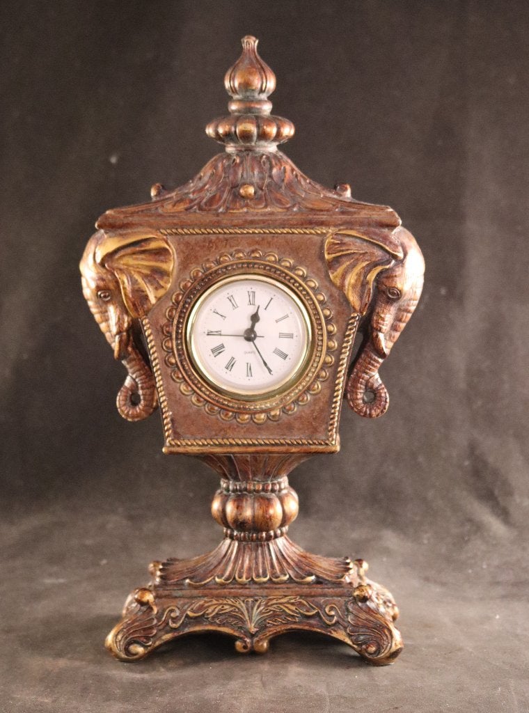 Vintage tafelklok met olifanten, Ophalen of Verzenden