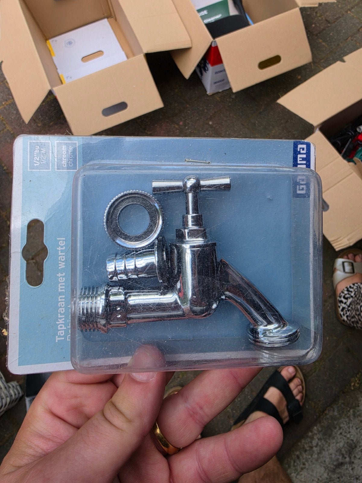 Nieuwe Gamma Tapkraan met Wartel - Chroom 1/2", Ophalen of Verzenden, Nieuw