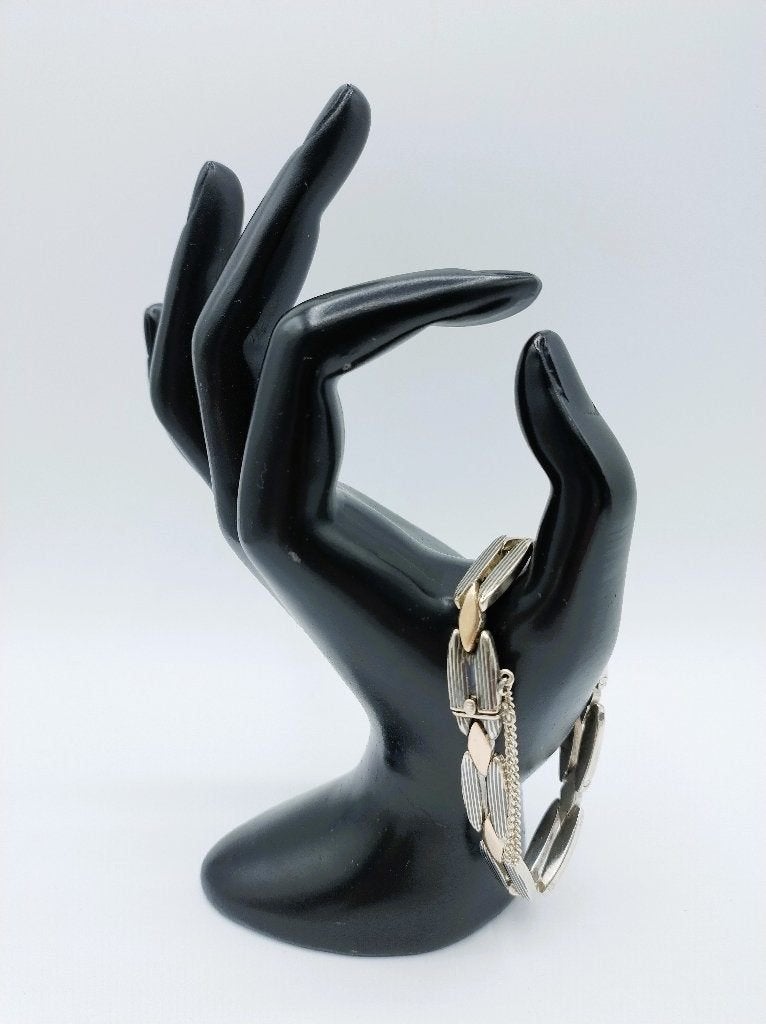 Zilveren schakelarmband met goudvergulde schakels, 19,5 cm, Sieraden, Tassen en Uiterlijk, Info@zilverwebsite.nl, Verzenden, Zo goed als nieuw