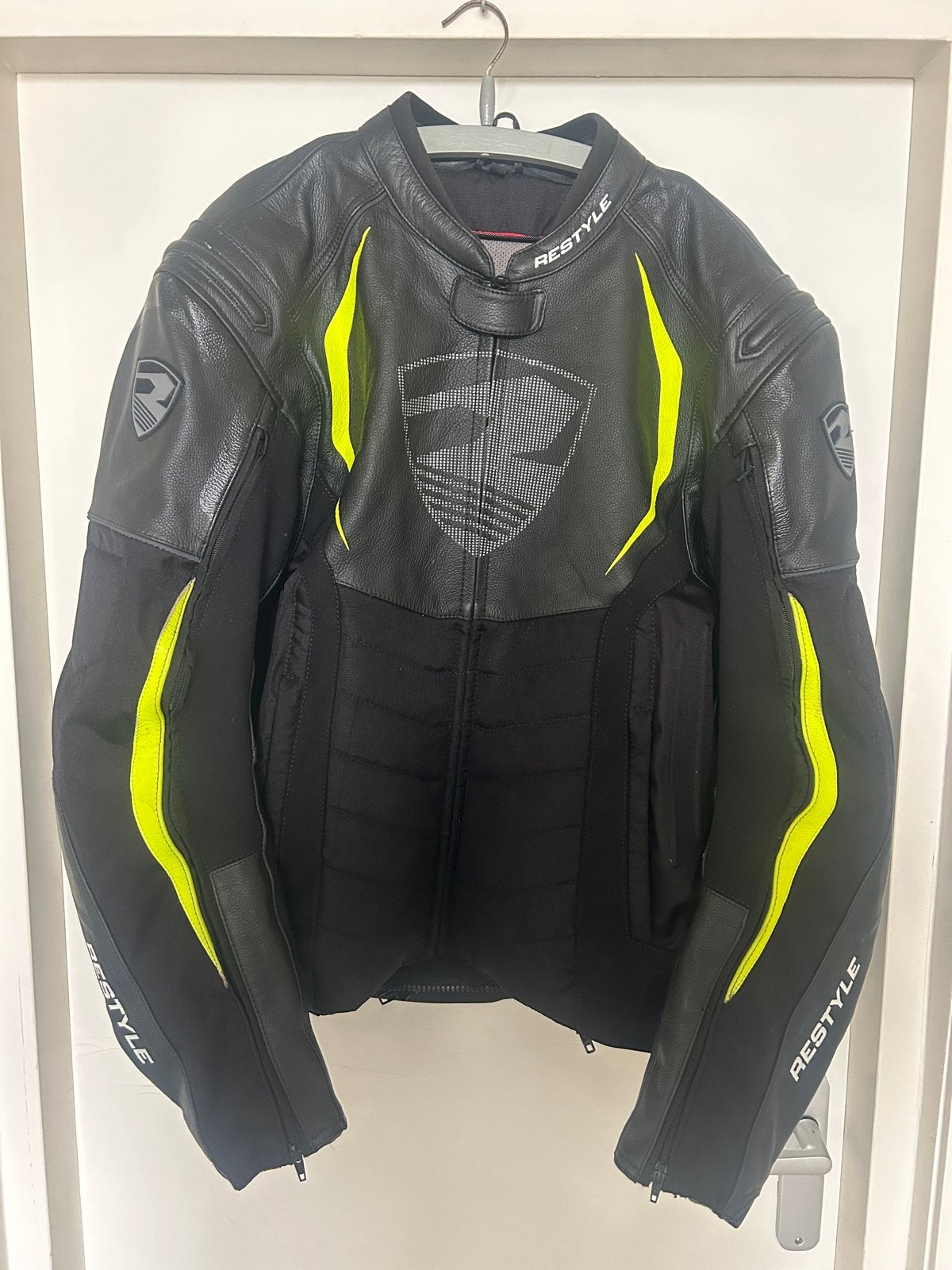 RESTYLE GP PRO II FLUO-BLACK MOTORJAS MAAT 62, Motoren, Kleding | Motorkleding, Jas | textiel, Heren, Tweedehands, Ophalen of Verzenden