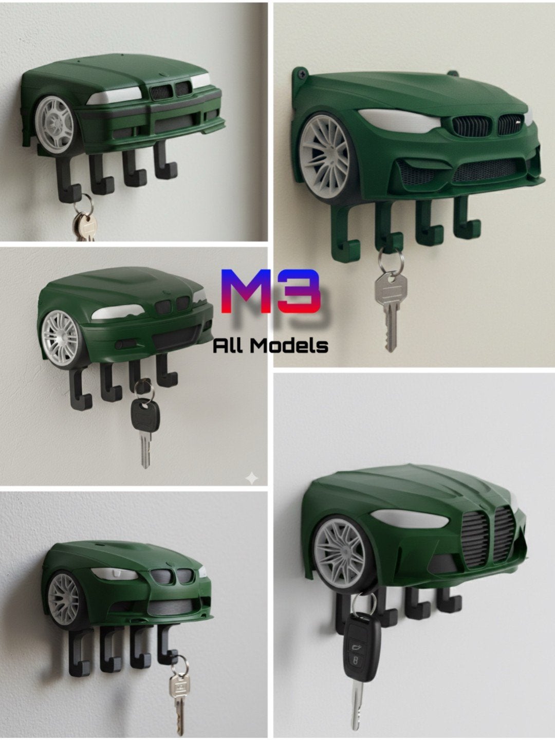 Unieke Autosleutelhouder - Diverse BMW M3 Modellen, Groen, Nieuw, Kunststof, Ophalen of Verzenden