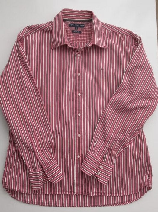 Tommy Hilfiger roze strepen overhemd, maat XL, Oosterveldweg 15, 7274 DZ, Verzenden, Tommy Hilfiger, Nieuw