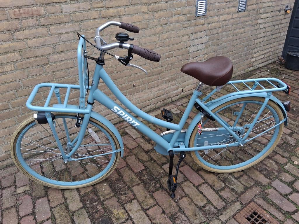 Blauwe meisjesfiets, Gebruikt, Velgrem, Handrem, Spirit