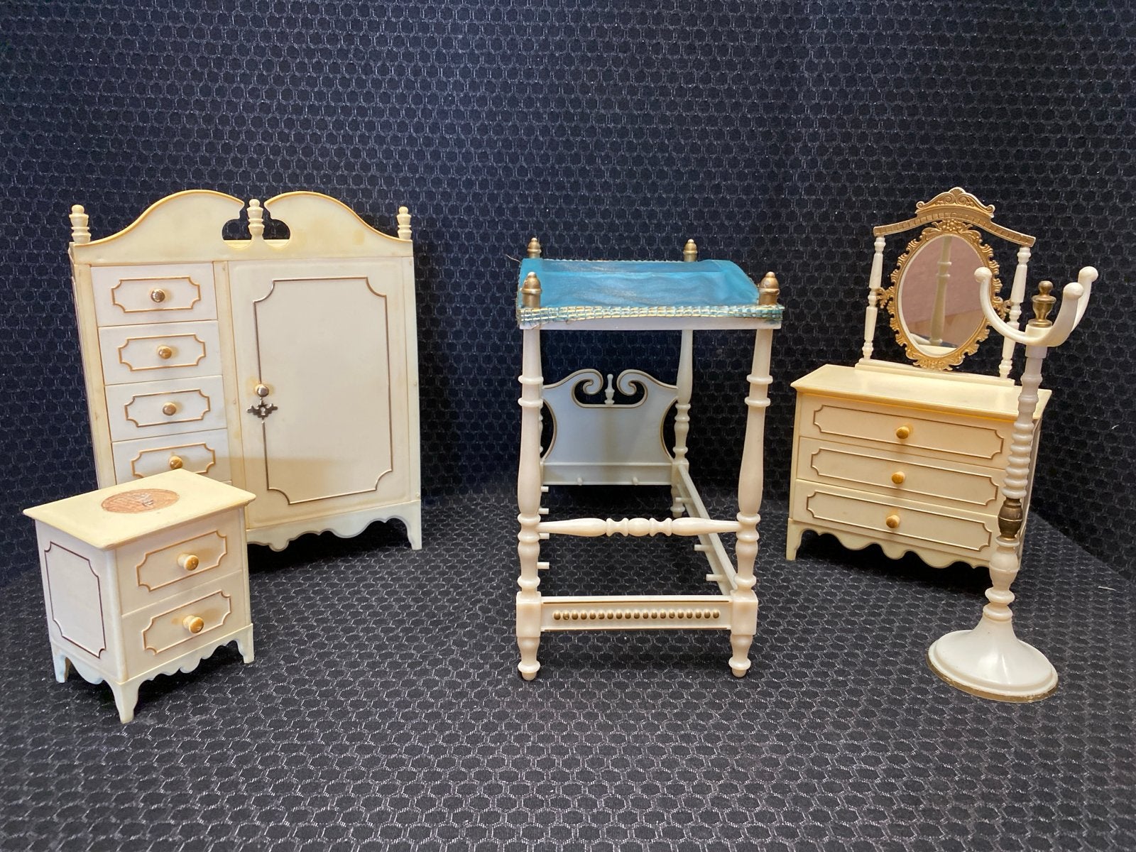 Vintage Poppenhuis slaapkamer van Galletti Galba, Poppenhuis, Gebruikt, Galletti, Ophalen of Verzenden