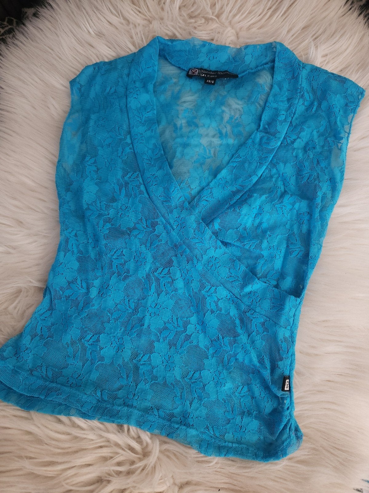 CLCT top blauw mesh maat XS/ S, Ophalen, Blauw, Zo goed als nieuw, Korte mouw