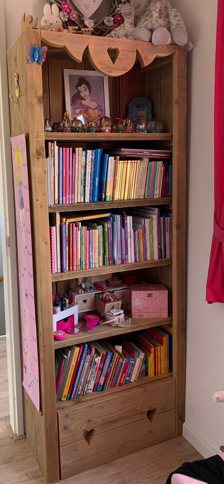 Mooie steigerhout boekenkast met lade (eigen ontwerp), Huis en Inrichting, Kasten | Boekenkasten, Ophalen, Met plank(en), 50 tot 100 cm