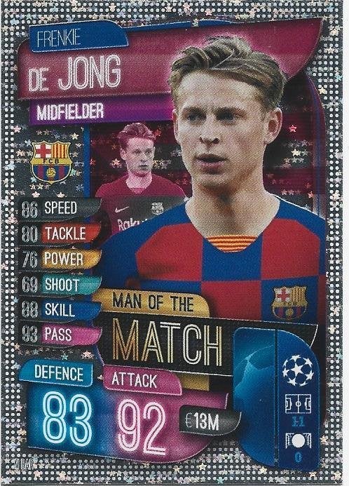 Frenkie de Jong Man of the Match (Topps), Verzamelen, Sportartikelen en Voetbal, Verzenden, Zo goed als nieuw, Buitenlandse clubs