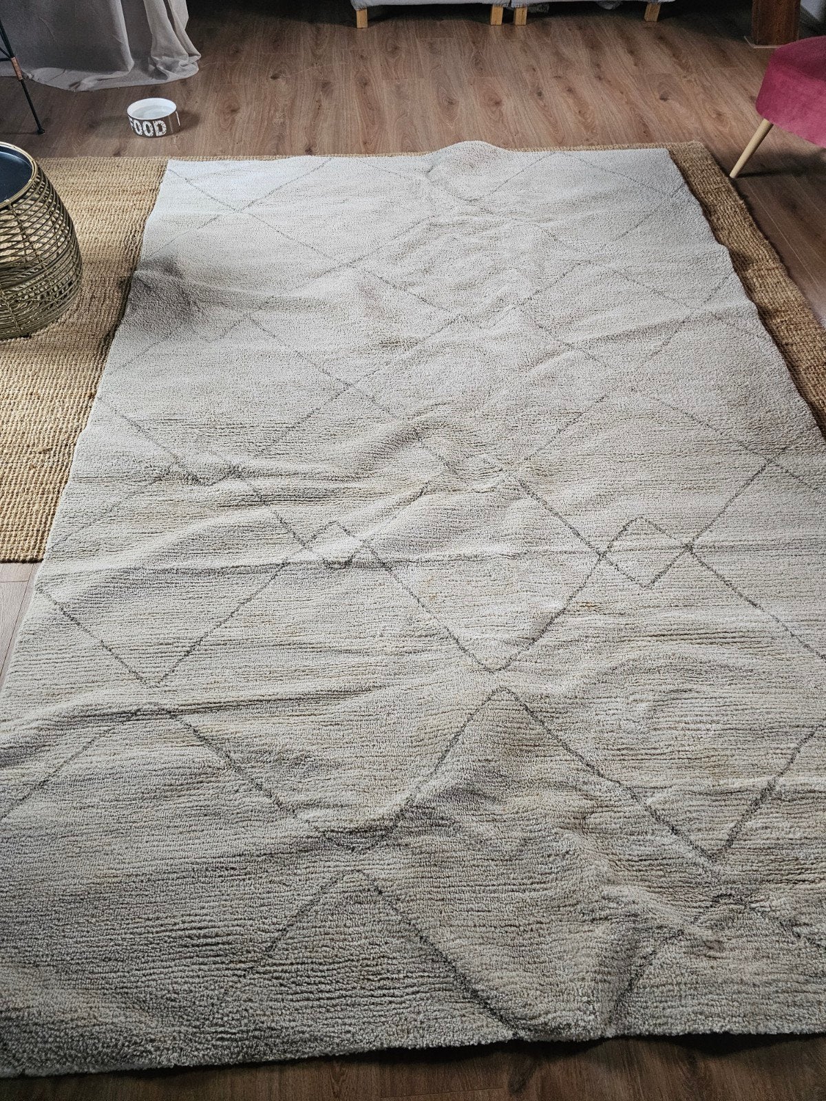 IKEA TVERSTED vloerkleed 200x300 cm – beige, laagpolig, Ophalen, Gebruikt, Beige, 200 cm of meer