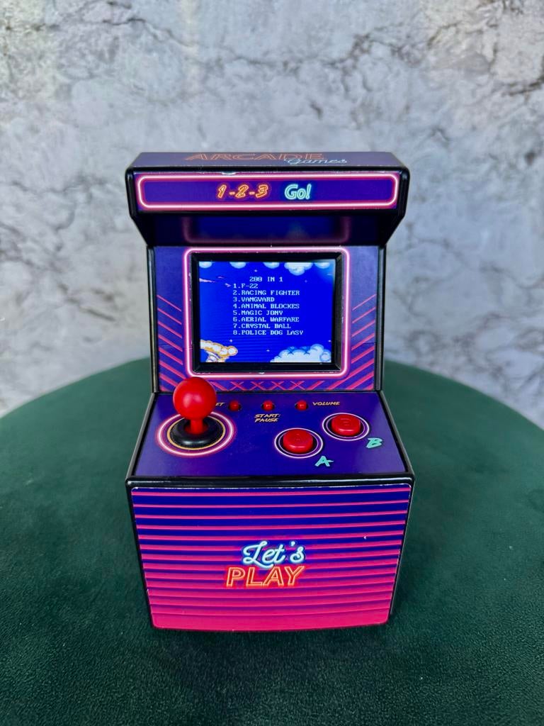 HEMA Mini Arcade Machine met 200 Spellen, Spelcomputers en Games, Ophalen, Overige merken, Zo goed als nieuw