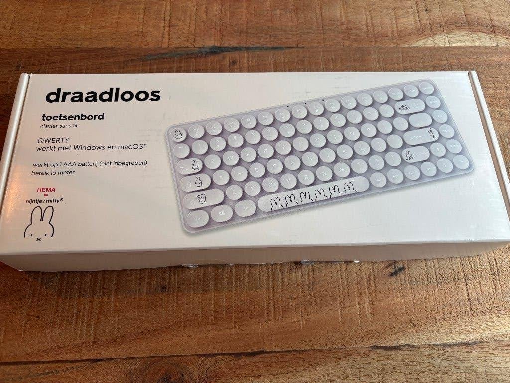 Hema Nijntje draadloos toetsenbord QWERTY, Computers en Software, Ophalen of Verzenden, Zo goed als nieuw, Draadloos, Qwerty