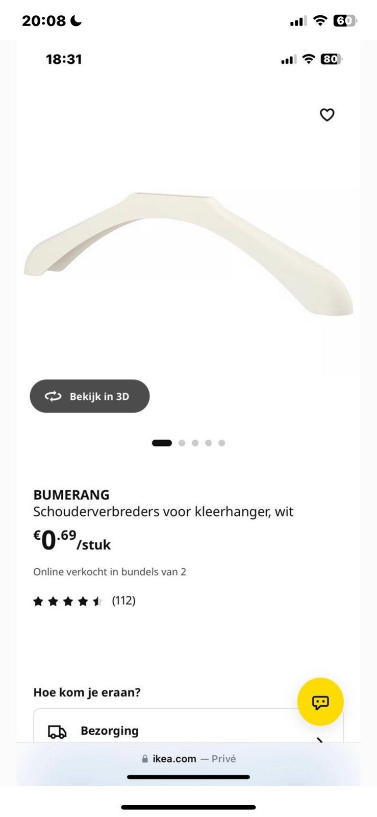 Schouderverbreders voor Klerenhanger Ikea 0,30 per stuk. 9 s, Kleding | Dames, Ophalen of Verzenden, Zo goed als nieuw, Metaal