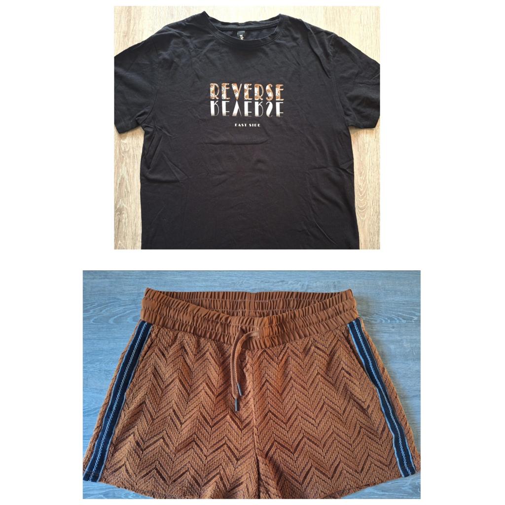 Zgan Shoeby set bruine korte broek en shirtje mt S 36, Ophalen of Verzenden, Zo goed als nieuw, Maat 36 (S), Bruin