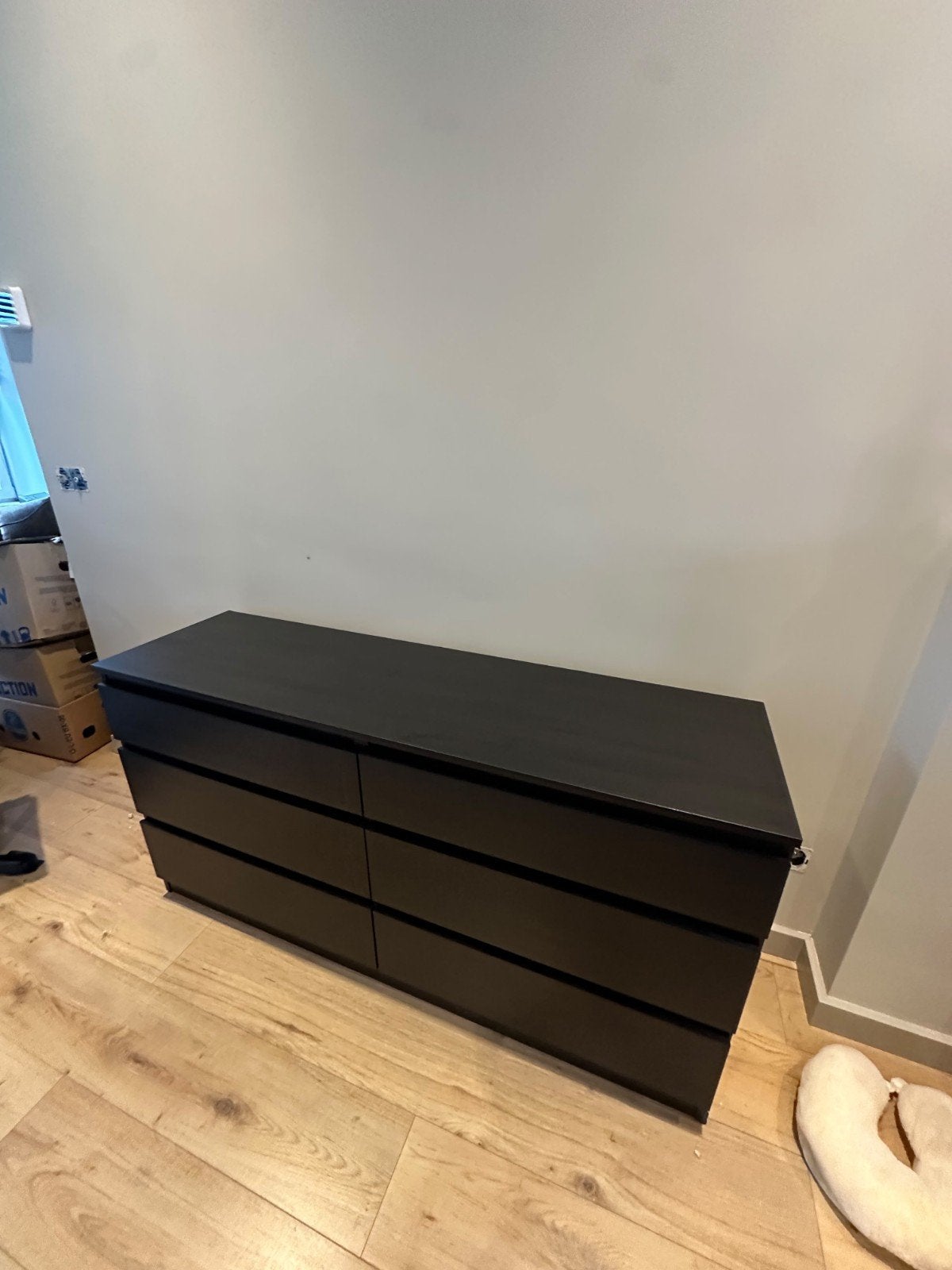 IKEA Malm ladekast zwart, 6 lades, lichte schade, Ophalen, Gebruikt, 100 tot 150 cm, 5 laden of meer