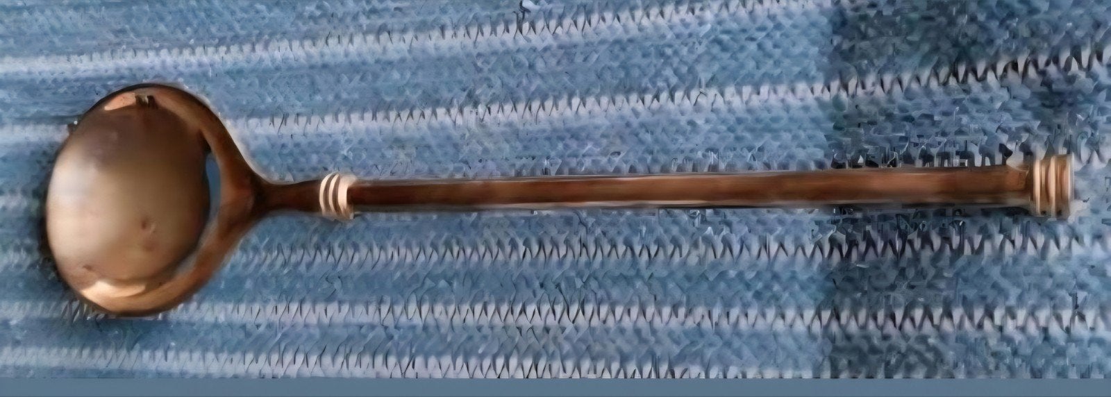Verzilverde lange Italianse lepel 24,5cm EP Zinc Italy, Antiek en Kunst, Antiek | Bestek, Ophalen of Verzenden