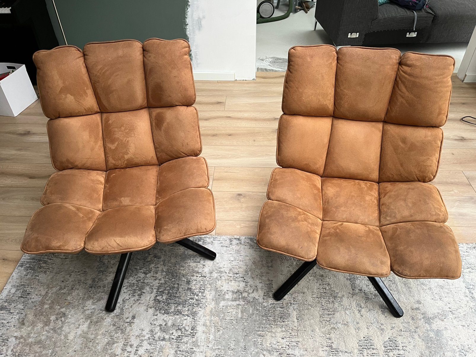 Eleonora fauteuil Daan cognac 2x, Ophalen, Gebruikt, Twee, Overige kleuren