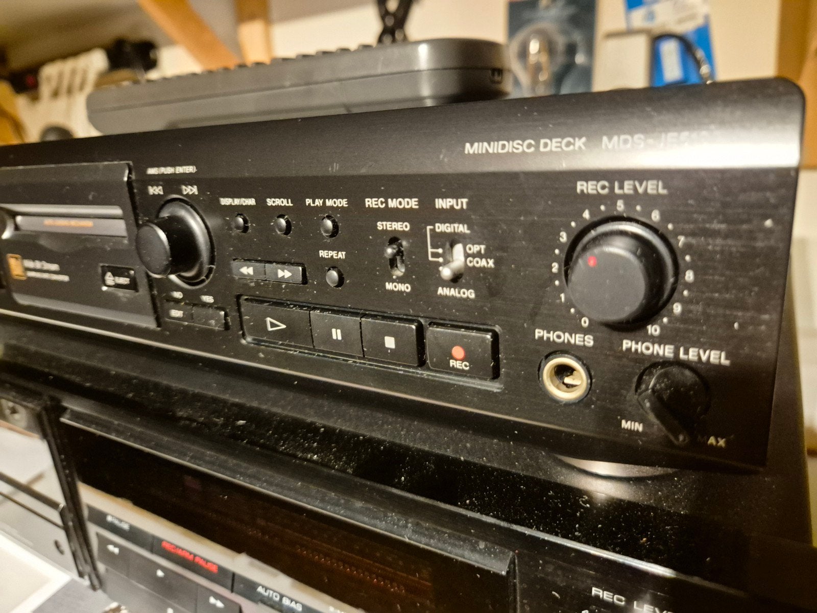 Sony MDS-JE510 MD-speler met afstandsbediening RM-D7M, Ophalen of Verzenden, Minidisc-speler