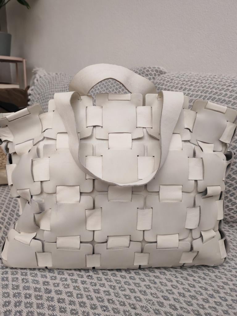 Sequoia Paris Geweven Leren Tote - 'Puzzle' Design, Ophalen of Verzenden