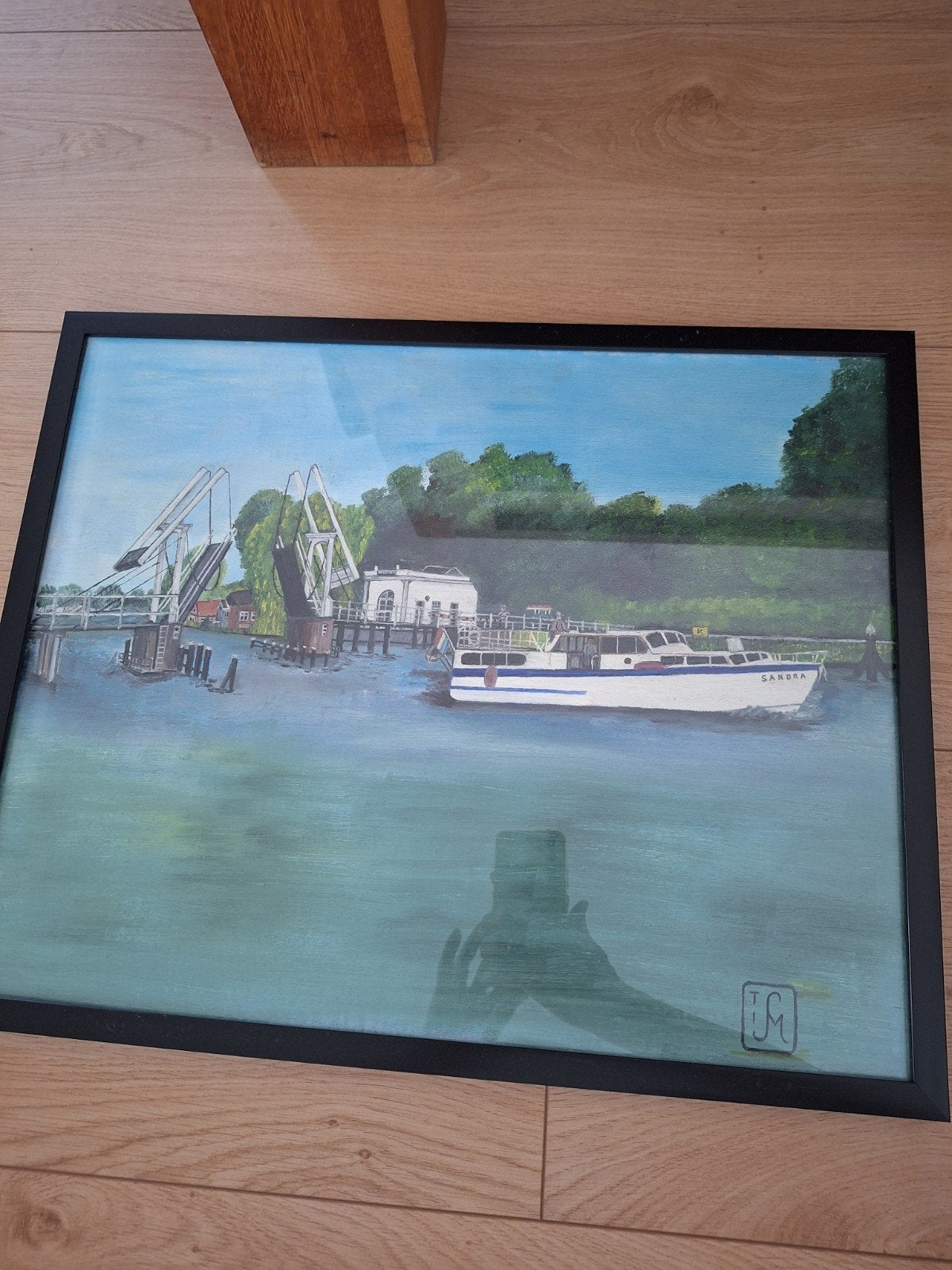 SCHILDERIJ WEESP OSSENMARKT EN VECHT, Ophalen