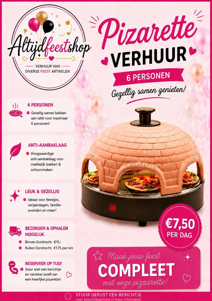 Mini pizza’s maken pizzarette te huur!, Ophalen, Zo goed als nieuw