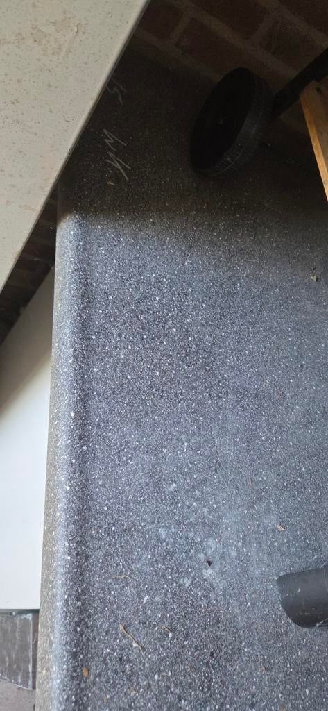 Granieten aanrechtblad 278x46x3 cm, Ophalen, Overige typen, Grijs, Graniet of Steen