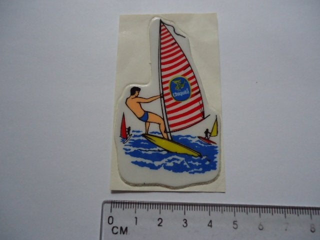 sticker oud CHIQUITA BANAAN Windsurf surf strip board retro, Verzenden, Zo goed als nieuw, Bedrijf of Vereniging