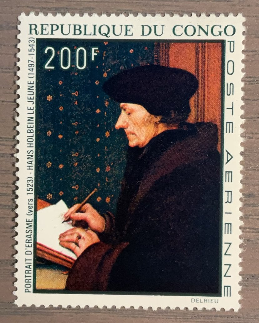 Congo Brazzaville - schilderij van desiderius erasmus, Ophalen of Verzenden, Overige landen, Postfris