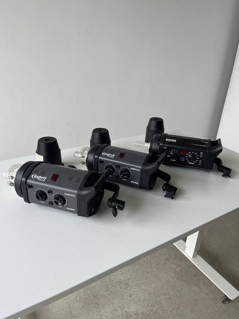 Bowens Esprit studio Flitser/studio flash lights set of 3, Ophalen, Gebruikt, Lamp of Flitsset