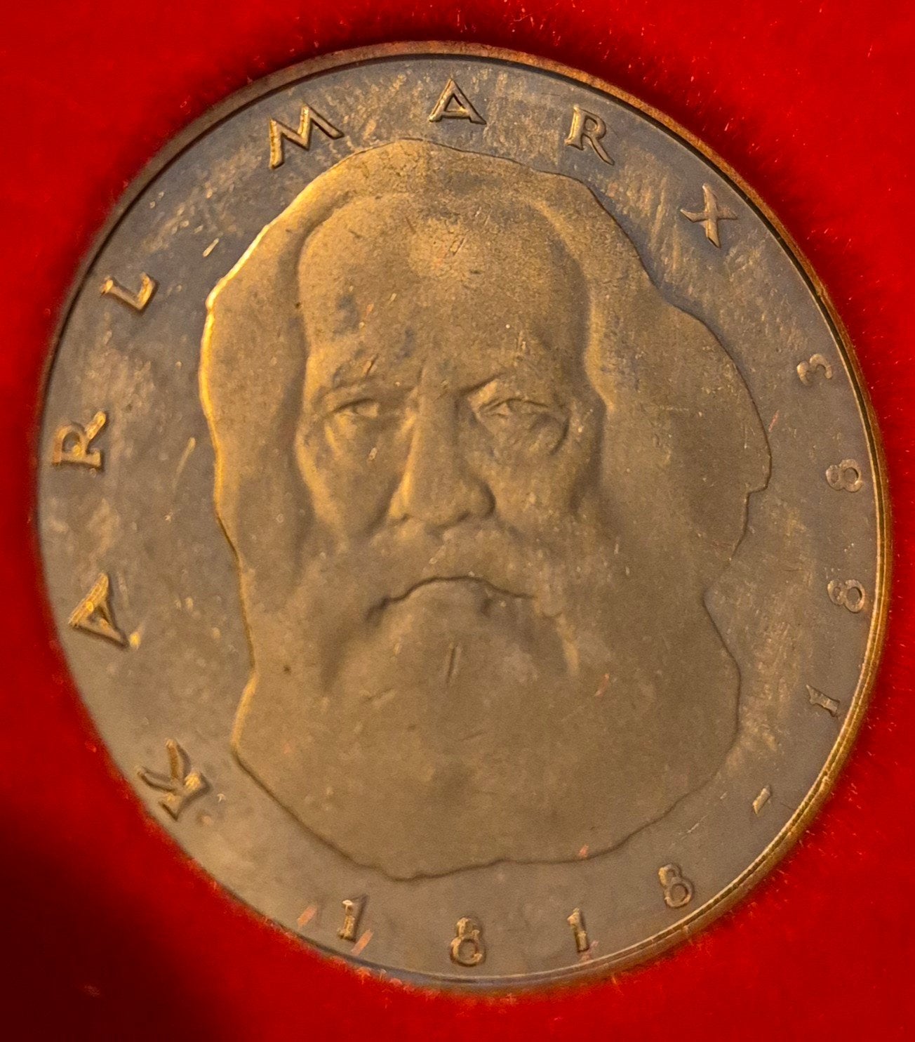 5 Mark Karl Marx munt - Duitsland, Ophalen of Verzenden, Losse munt