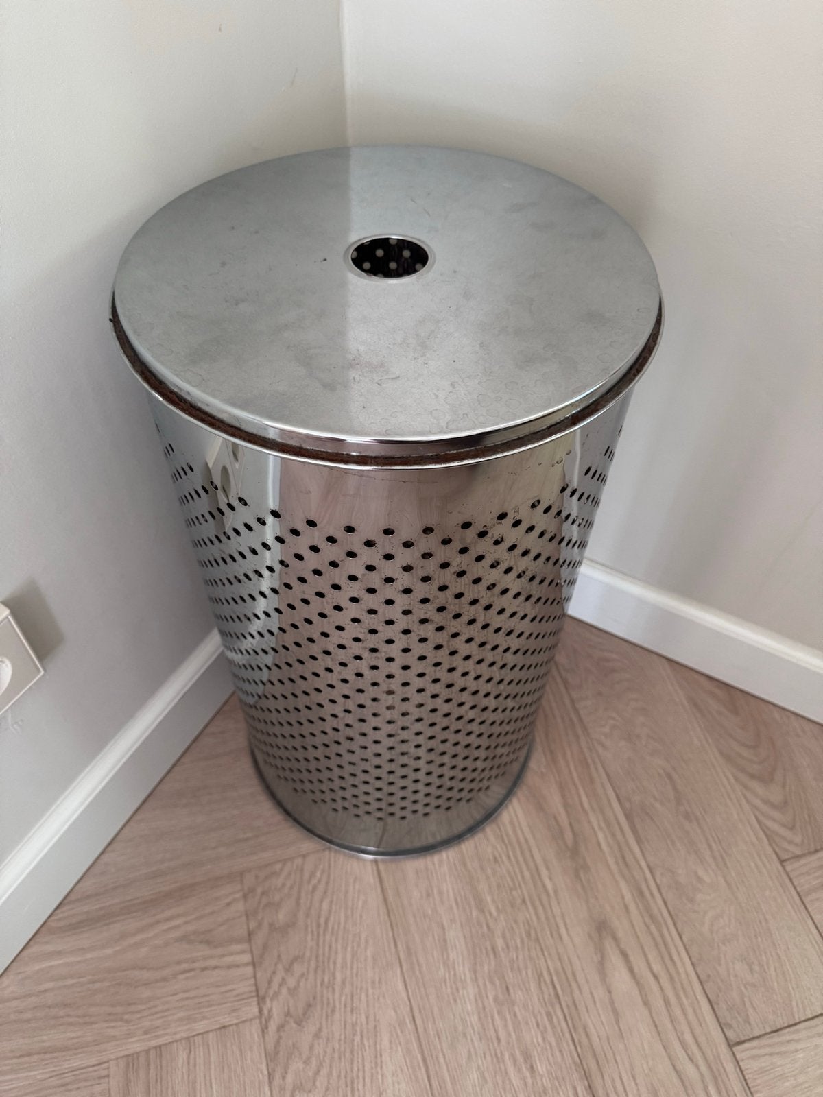 IKEA Wasmand/opbergmand, Ø 52 cm, H 55 cm, Ophalen, Gebruikt, Zilver, Metaal