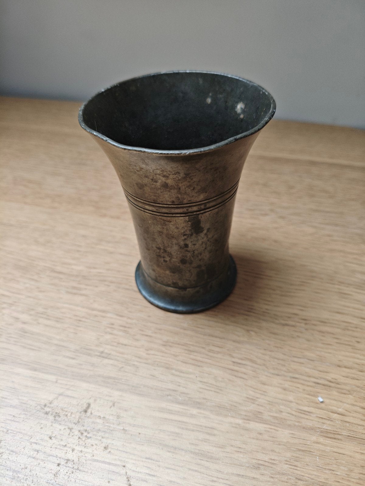 Antieke tinnen beker met stempel - Kamphof Holland, Ophalen of Verzenden