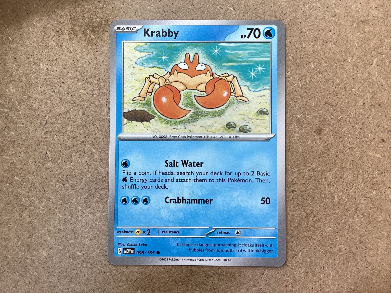 1x Krabby [MEW 098/165] (Near Mint), Ophalen of Verzenden, Zo goed als nieuw, Losse kaart