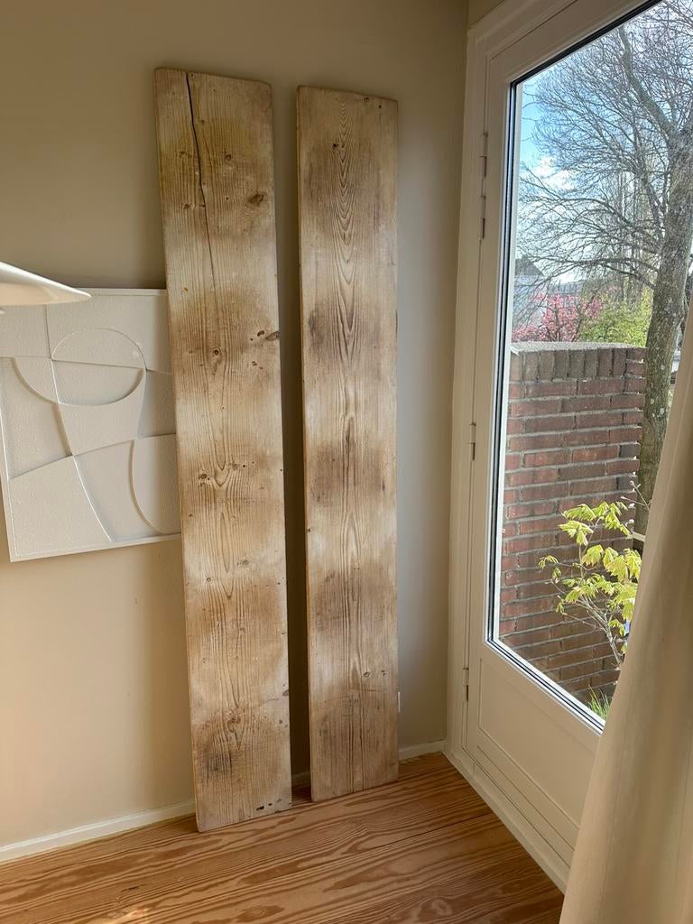 Oude grenen planken 30 cm breed, Ophalen, Gebruikt, Minder dan 25 mm, Grenen