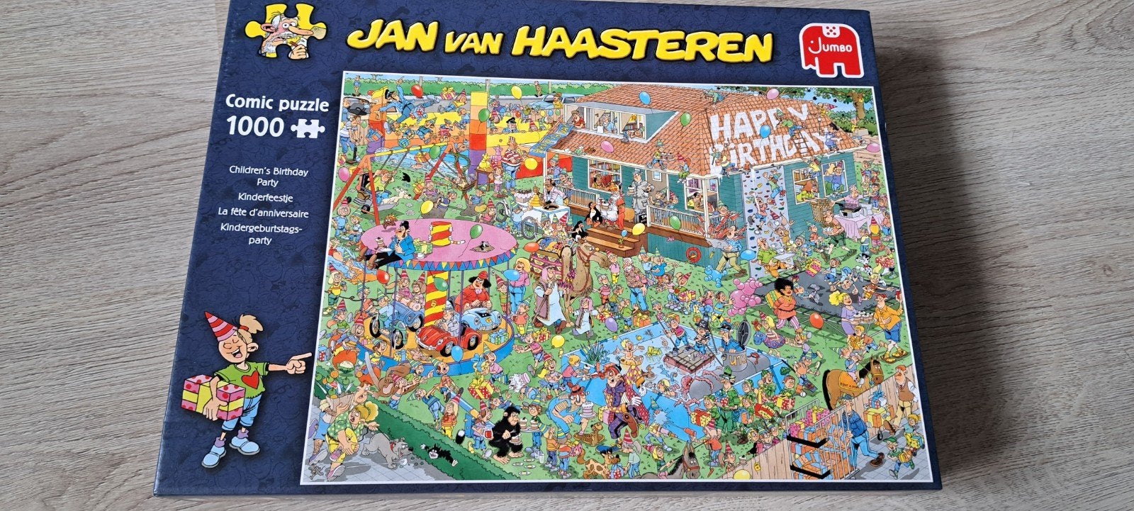 Jan van Haasteren puzzel - Het Kinderfeestje 1000 stukjes, Ophalen of Verzenden, 500 t/m 1500 stukjes, Zo goed als nieuw, Legpuzzel