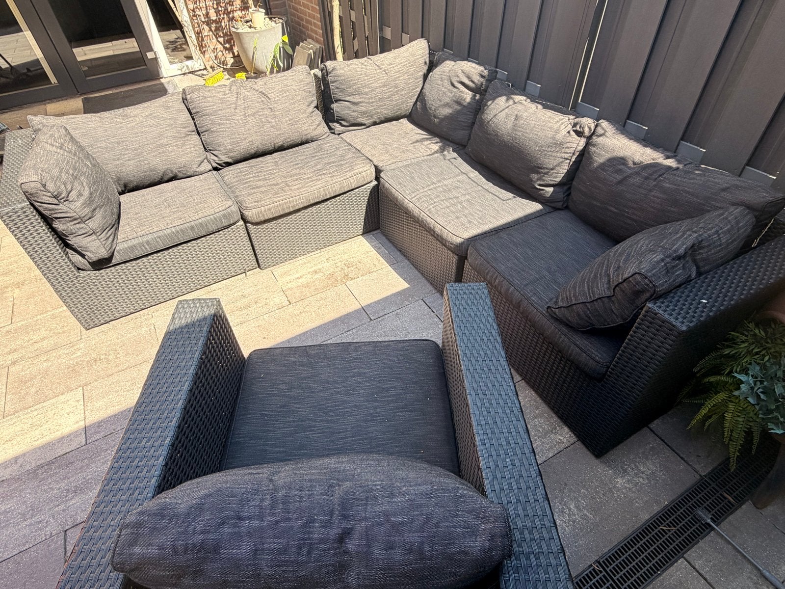 P&R Design Loungeset: Hoekbank en Loungestoel, Tuin en Terras, Tuinsets en Loungesets, Ophalen, Gebruikt, Meer dan 8 zitplaatsen