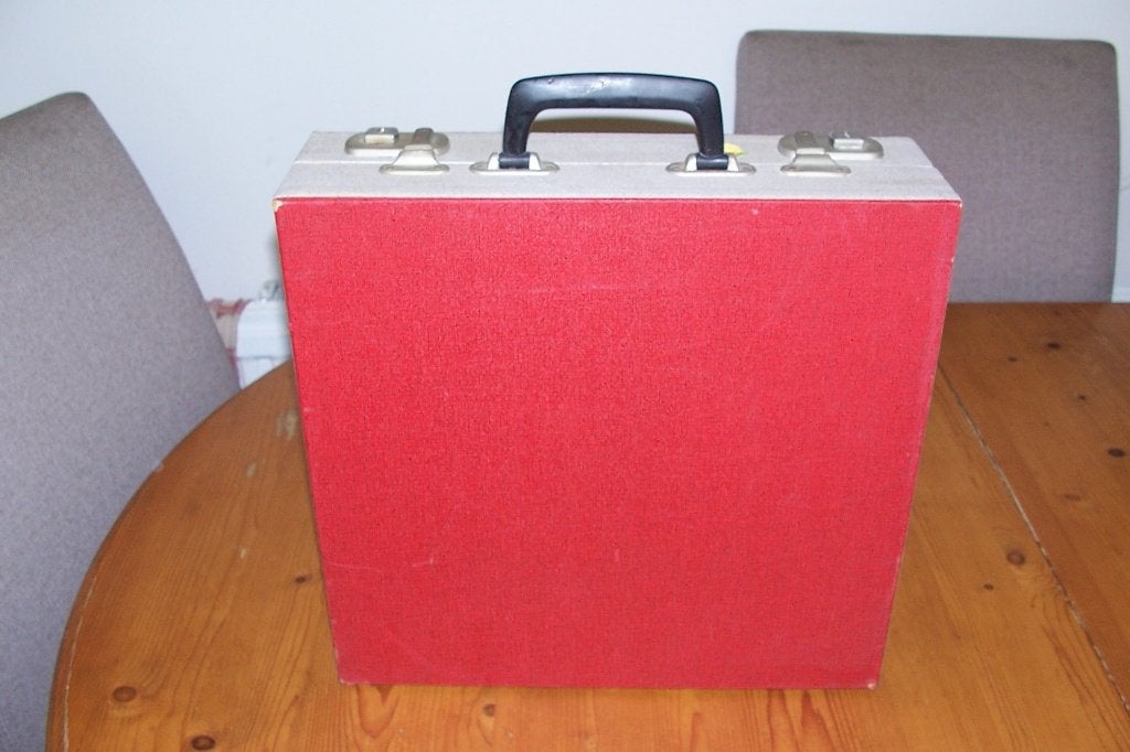oude harmonica koffert voor lp's nr 13, Ophalen of Verzenden, Gebruikt, 12 inch, LP