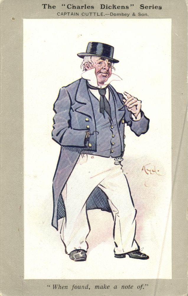 Charles Dickens Series Captain Cuttle, Dombey & Son (1910s), Ophalen of Verzenden, Voor 1920, Ongelopen, Sterren en Beroemdheden