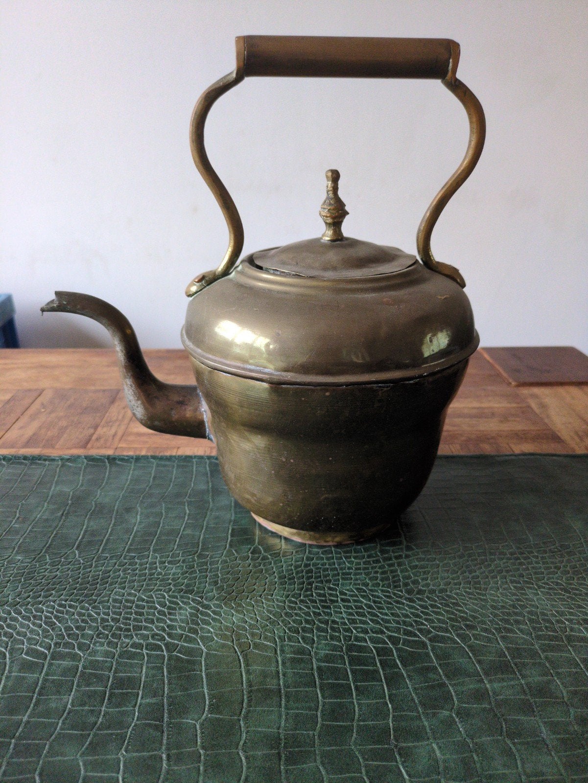 Antieke koperen theepot met handvat, Ophalen of Verzenden
