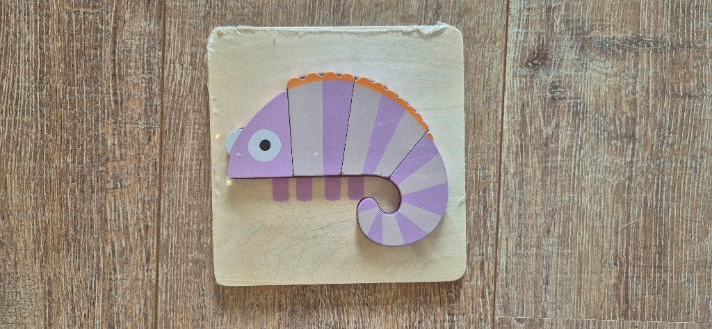 Houten inlegpuzzel Hema kameleon, Nieuw, Ophalen of Verzenden, Van hout, Minder dan 10 stukjes