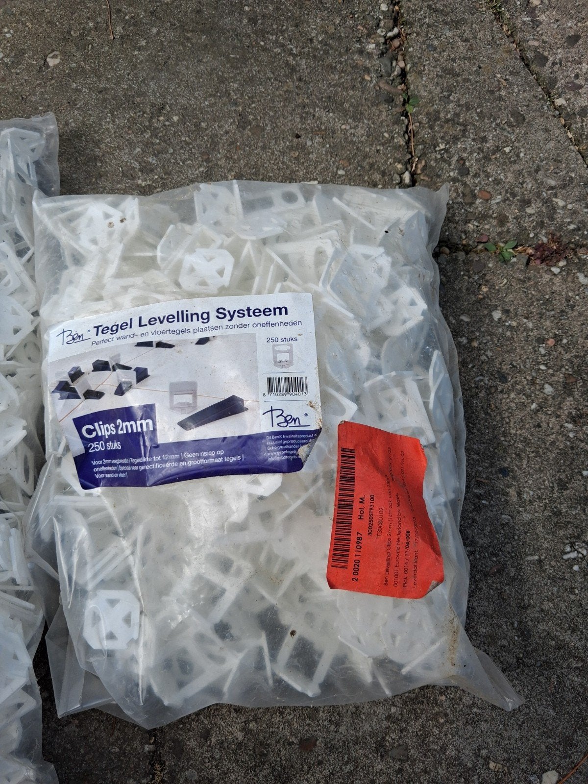 ben tegel leveling systeem clips 2mm 750 stuk, Ophalen of Verzenden, Nieuw