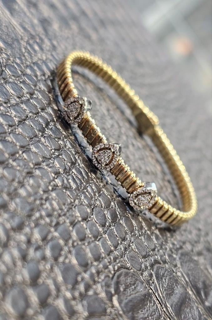 Prachtige 14karaat gouden dames armband, Sieraden, Tassen en Uiterlijk, Armbanden, Ophalen of Verzenden, Zo goed als nieuw, Goud
