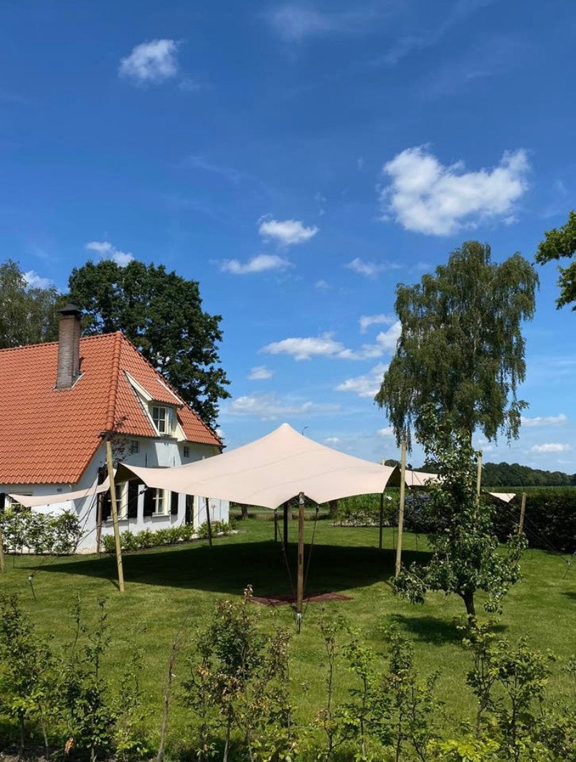 Stretchtent huren 8x10 tuinfeest bbq partytent, Ophalen, 8 meter of meer