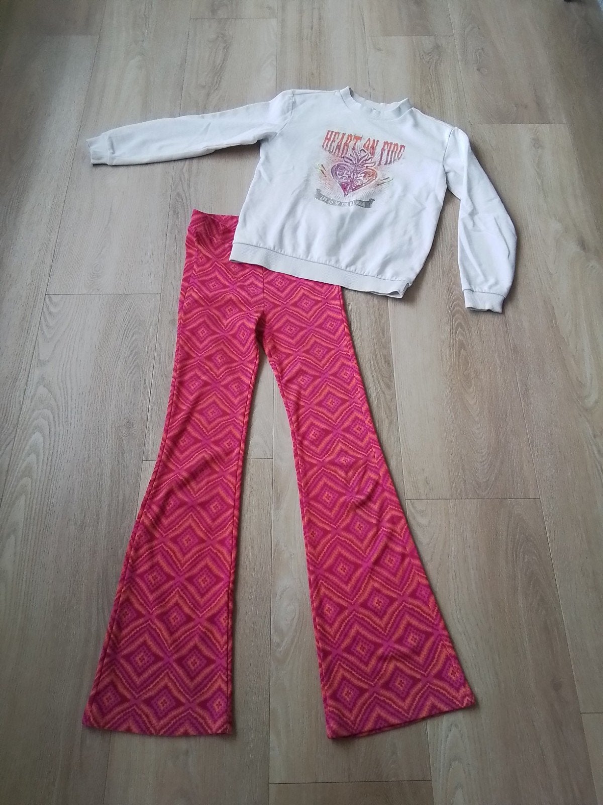 sweatshirt en flared broek Shoeby mt 158-164, Broek, Meisje, Ophalen of Verzenden, Zo goed als nieuw