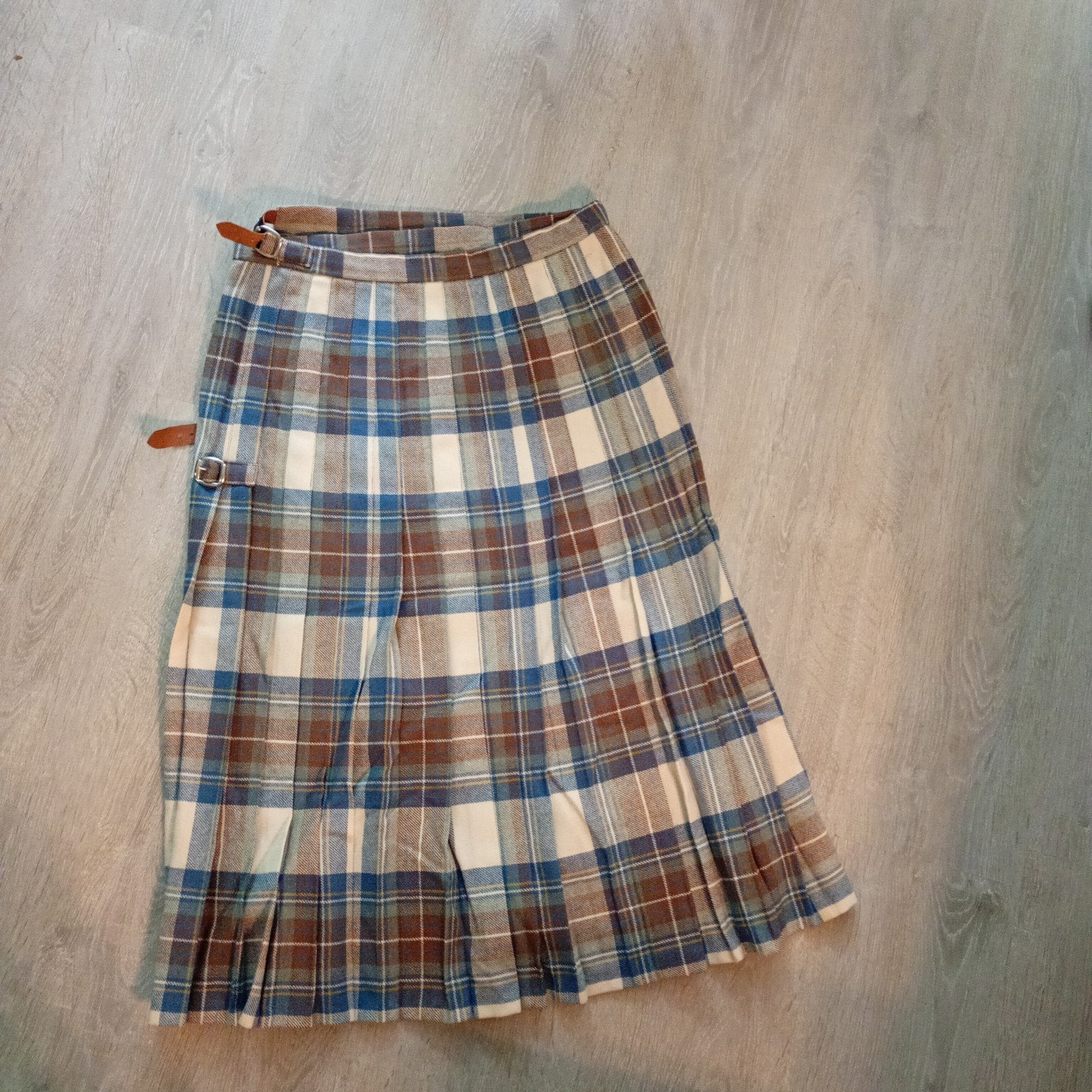 Vintage Glengary Schotse geruite wollen rok - Maat M, Maat 38/40 (M), Blauw, Glengary, Ophalen of Verzenden