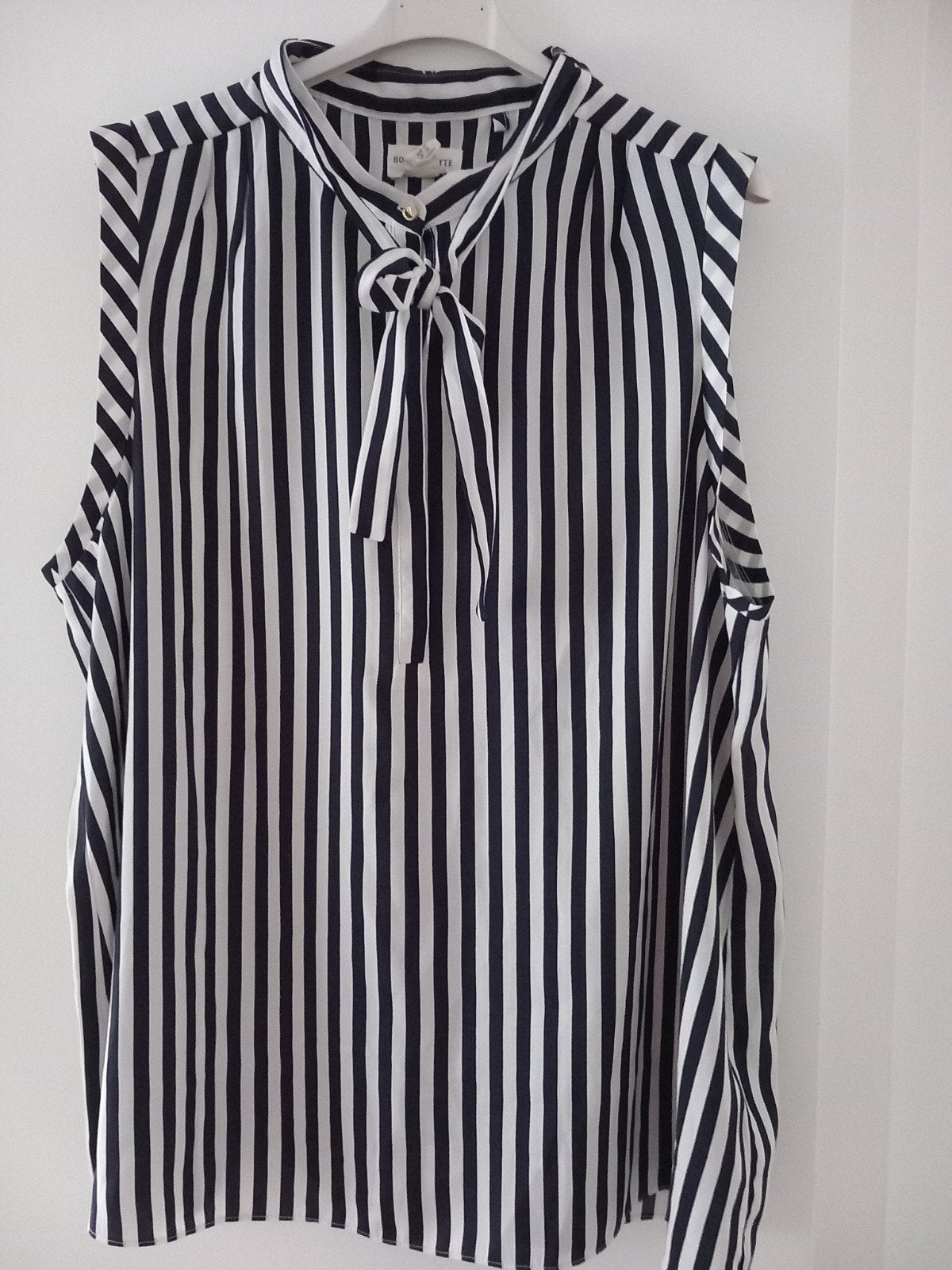 Blauw/wit gestreepte mouwloze blouse, mt xl, nieuw, Blauw, Maat 46/48 (XL) of groter, Ophalen of Verzenden, Holly&white