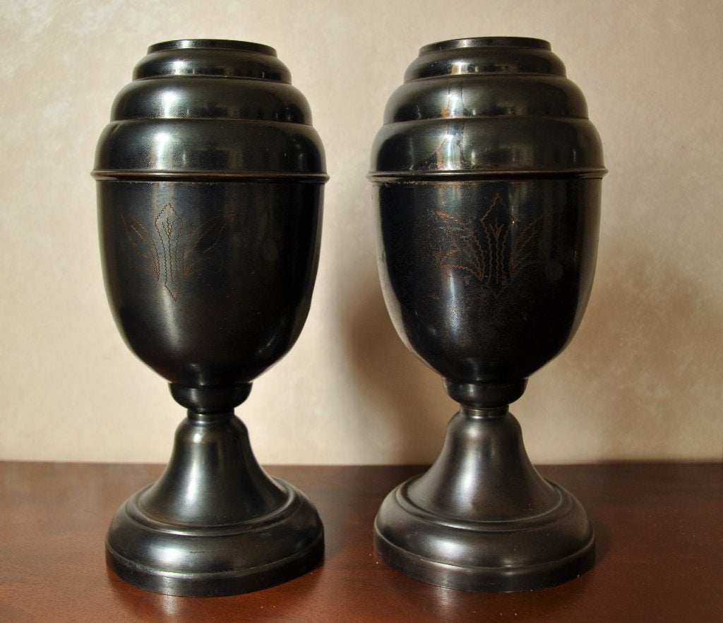 2 Oude Schoorsteen Beker  Urn ? 24 cm, Ophalen of Verzenden