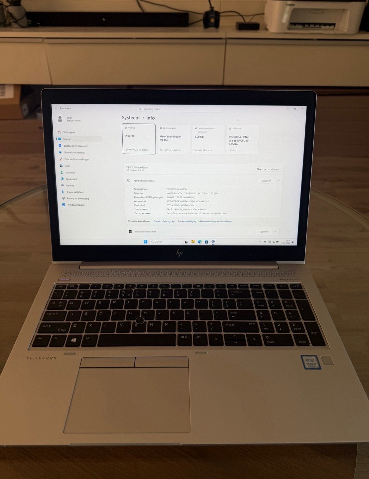 HP EliteBook 850 G6, Gebruikt, 2 tot 3 Ghz, 8 GB, Ophalen of Verzenden