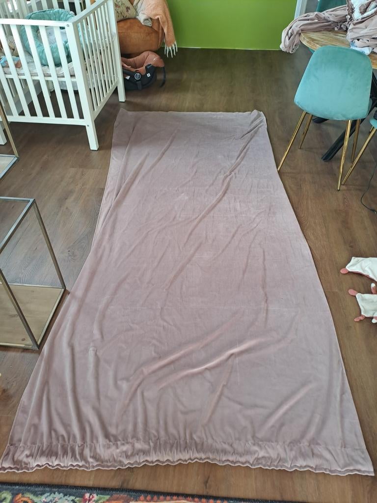 Velours gordijnen 2 paar, Ophalen of Verzenden, Gebruikt, 200 cm of meer