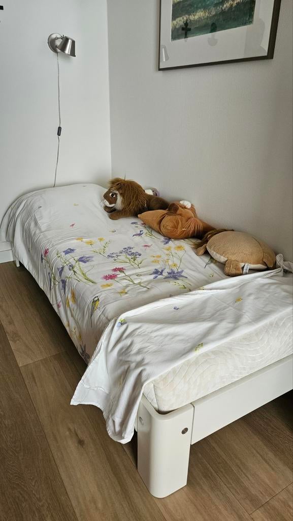Auping Auronde 1 persoons bed (90x210, wit), Ophalen, Gebruikt, 90 cm, Eenpersoons