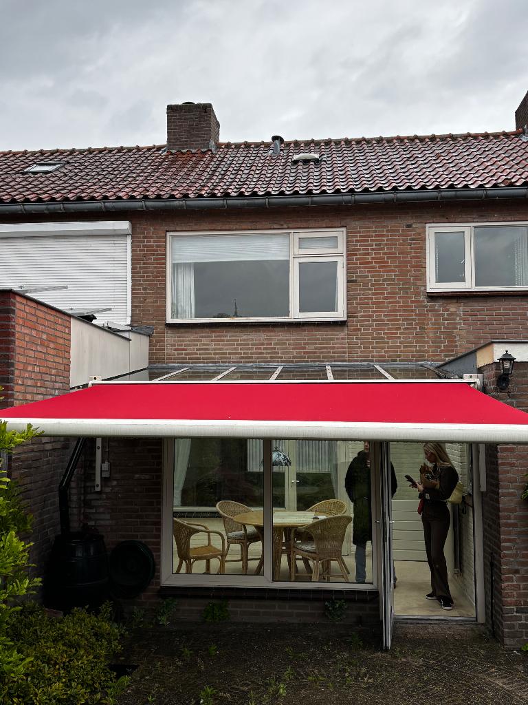 Knikarmscherm zonwering, Tuin en Terras, Zonneschermen, Ophalen, Elektrisch, Zo goed als nieuw, 150 tot 300 cm